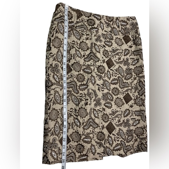 Dizzy Lizzy Heavily Embroidered linen cotton Skirt beige browns  size 4 - Picture 5 of 16